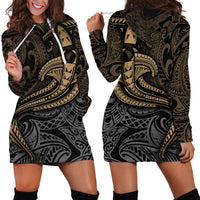 Polynesian Hoodie Dress Hammerhead Shark Tribal Pattern - Wonder Print Shop