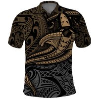 Polynesian Polo Shirt Hammerhead Shark Tribal Pattern - Wonder Print Shop