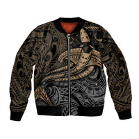 Polynesian Sleeve Zip Bomber Jacket Hammerhead Shark Tribal Pattern - Wonder Print Shop