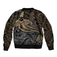 Polynesian Sleeve Zip Bomber Jacket Hammerhead Shark Tribal Pattern - Wonder Print Shop