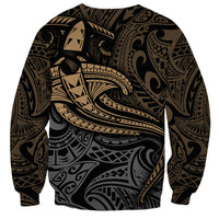 Polynesian Sweatshirt Hammerhead Shark Tribal Pattern - Wonder Print Shop