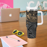 Polynesian Tumbler With Handle Hammerhead Shark Tribal Pattern - Wonder Print Shop