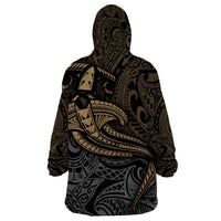 Polynesian Wearable Blanket Hoodie Hammerhead Shark Tribal Pattern - Wonder Print Shop
