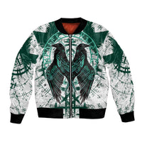 Winged Wisdom Of Viking Bomber Jacket Hugin, Munin, and the Vegvisir - Wonder Print Shop