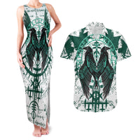 Winged Wisdom Of Viking Couples Matching Tank Maxi Dress and Hawaiian Shirt Hugin, Munin, and the Vegvisir - Wonder Print Shop
