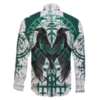 Winged Wisdom Of Viking Family Matching Long Sleeve Bodycon Dress and Hawaiian Shirt Hugin, Munin, and the Vegvisir - Wonder Print Shop