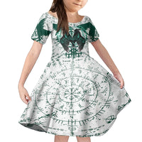 Winged Wisdom Of Viking Family Matching Off Shoulder Short Dress and Hawaiian Shirt Hugin, Munin, and the Vegvisir - Wonder Print Shop