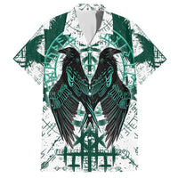 Winged Wisdom Of Viking Family Matching Short Sleeve Bodycon Dress and Hawaiian Shirt Hugin, Munin, and the Vegvisir - Wonder Print Shop