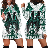 Winged Wisdom Of Viking Hoodie Dress Hugin, Munin, and the Vegvisir - Wonder Print Shop