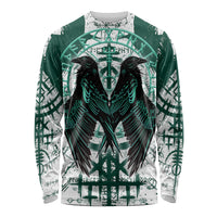Winged Wisdom Of Viking Long Sleeve Shirt Hugin, Munin, and the Vegvisir - Wonder Print Shop
