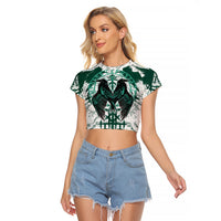 Winged Wisdom Of Viking Raglan Cropped T Shirt Hugin, Munin, and the Vegvisir - Wonder Print Shop