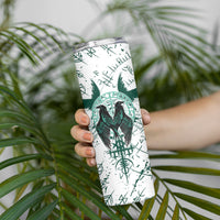 Winged Wisdom Of Viking Skinny Tumbler Hugin, Munin, and the Vegvisir - Wonder Print Shop