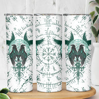 Winged Wisdom Of Viking Skinny Tumbler Hugin, Munin, and the Vegvisir - Wonder Print Shop