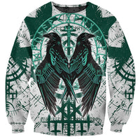 Winged Wisdom Of Viking Sweatshirt Hugin, Munin, and the Vegvisir - Wonder Print Shop