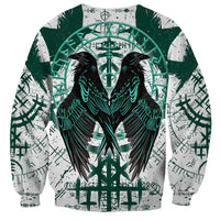 Winged Wisdom Of Viking Sweatshirt Hugin, Munin, and the Vegvisir - Wonder Print Shop