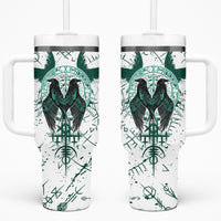 Winged Wisdom Of Viking Tumbler With Handle Hugin, Munin, and the Vegvisir - Wonder Print Shop