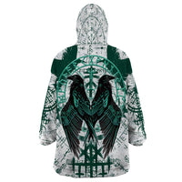 Winged Wisdom Of Viking Wearable Blanket Hoodie Hugin, Munin, and the Vegvisir - Wonder Print Shop