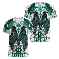 Winged Wisdom Of Viking Women V Neck T Shirt Hugin, Munin, and the Vegvisir - Wonder Print Shop