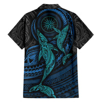 Polynesian Whale Family Matching Long Sleeve Bodycon Dress and Hawaiian Shirt - Wonder Print Shop