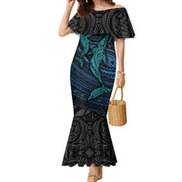 Polynesian Whale Family Matching Mermaid Dress and Hawaiian Shirt - Wonder Print Shop