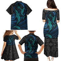 Polynesian Whale Family Matching Puletasi Dress and Hawaiian Shirt - Wonder Print Shop