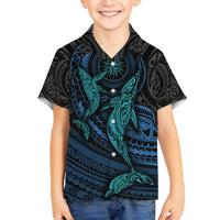 Polynesian Whale Kid Hawaiian Shirt - Wonder Print Shop