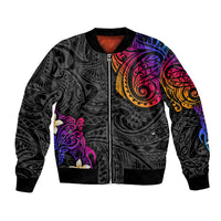 Turtle and Plumeria - Polynesian Bomber Jacket - Wonder Print Shop