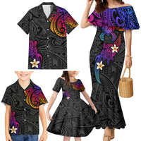 Turtle and Plumeria - Polynesian Family Matching Mermaid Dress and Hawaiian Shirt - Wonder Print Shop