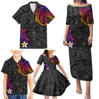 Turtle and Plumeria - Polynesian Family Matching Puletasi Dress and Hawaiian Shirt - Wonder Print Shop