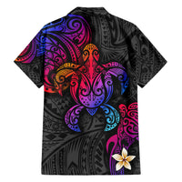 Turtle and Plumeria - Polynesian Family Matching Short Sleeve Bodycon Dress and Hawaiian Shirt - Wonder Print Shop