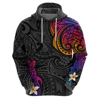 Turtle and Plumeria - Polynesian Hoodie - Wonder Print Shop