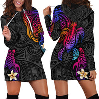 Turtle and Plumeria - Polynesian Hoodie Dress - Wonder Print Shop