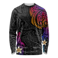 Turtle and Plumeria - Polynesian Long Sleeve Shirt - Wonder Print Shop