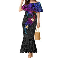 Turtle and Plumeria - Polynesian Mermaid Dress - Wonder Print Shop