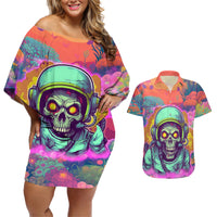 I'm Not Perfect But I'm 100% Me Couples Matching Off Shoulder Short Dress and Hawaiian Shirt - Wonder Print Shop