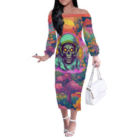 I'm Not Perfect But I'm 100% Me Family Matching Off Shoulder Long Sleeve Dress and Hawaiian Shirt - Wonder Print Shop