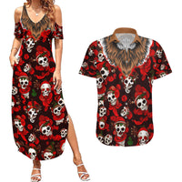 Christmas Skull Couples Matching Summer Maxi Dress and Hawaiian Shirt When You're Dead Inside But It's Christmas - Wonder Print Shop