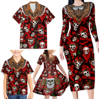 Christmas Skull Family Matching Long Sleeve Bodycon Dress and Hawaiian Shirt When You're Dead Inside But It's Christmas - Wonder Print Shop