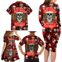 Christmas Skull Family Matching Long Sleeve Bodycon Dress and Hawaiian Shirt When You're Dead Inside But It's Christmas - Wonder Print Shop