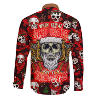 Christmas Skull Family Matching Long Sleeve Bodycon Dress and Hawaiian Shirt When You're Dead Inside But It's Christmas - Wonder Print Shop