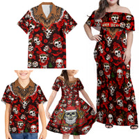 Christmas Skull Family Matching Off Shoulder Maxi Dress and Hawaiian Shirt When You're Dead Inside But It's Christmas - Wonder Print Shop