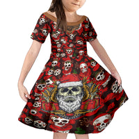 Christmas Skull Family Matching Off Shoulder Short Dress and Hawaiian Shirt When You're Dead Inside But It's Christmas - Wonder Print Shop