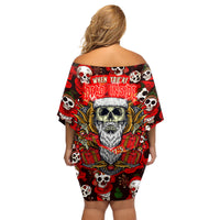 Christmas Skull Family Matching Off Shoulder Short Dress and Hawaiian Shirt When You're Dead Inside But It's Christmas - Wonder Print Shop