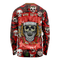 Christmas Skull Long Sleeve Shirt When You're Dead Inside But It's Christmas - Wonder Print Shop
