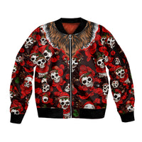 Christmas Skull Sleeve Zip Bomber Jacket When You're Dead Inside But It's Christmas - Wonder Print Shop