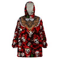 Christmas Skull Wearable Blanket Hoodie When You're Dead Inside But It's Christmas - Wonder Print Shop