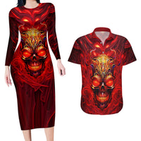 When Is Was Born The Devil Couples Matching Long Sleeve Bodycon Dress and Hawaiian Shirt - Wonder Print Shop