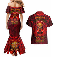 When Is Was Born The Devil Couples Matching Mermaid Dress and Hawaiian Shirt - Wonder Print Shop