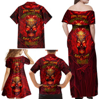 When Is Was Born The Devil Family Matching Off Shoulder Maxi Dress and Hawaiian Shirt - Wonder Print Shop