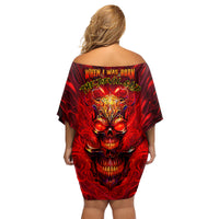 When Is Was Born The Devil Family Matching Off Shoulder Short Dress and Hawaiian Shirt - Wonder Print Shop